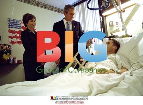 President Bush Visits Wounded Soldier