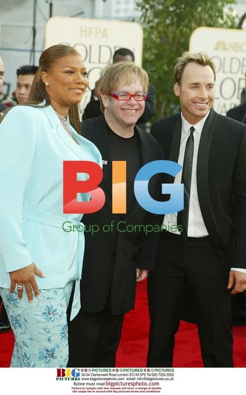 Queen Latifah, Elton John and David Furnish at 60th Golden Globes