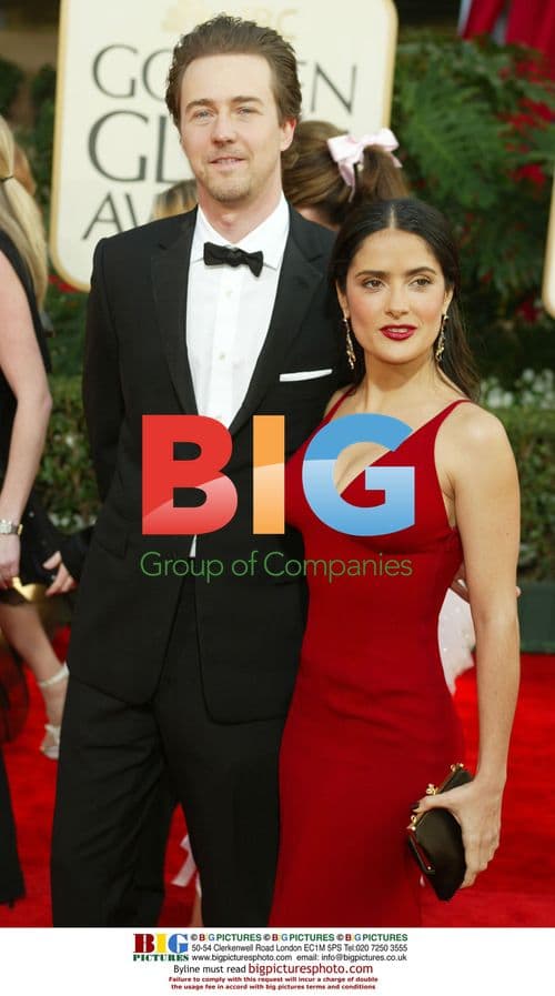 Salma Hayek and Ed Norton at Golden Globes