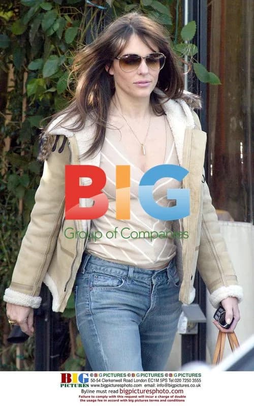 Elizabeth Hurley Leaving Restaurant