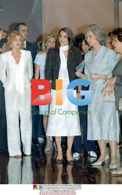 Queen Rania, Queen Sofia, and Baroness Thyssen in Spain