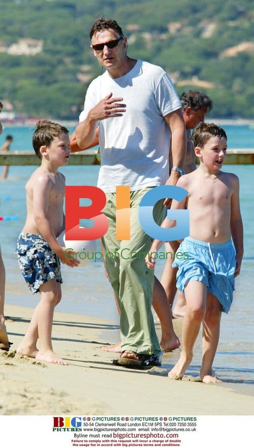 Liam Neeson Relaxing with Children