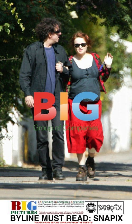 Helena Bonham Carter and Tim Burton in London