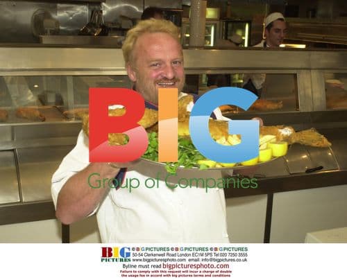 TV Chef Antony Worrall Thompson at Fish & Chip Shop