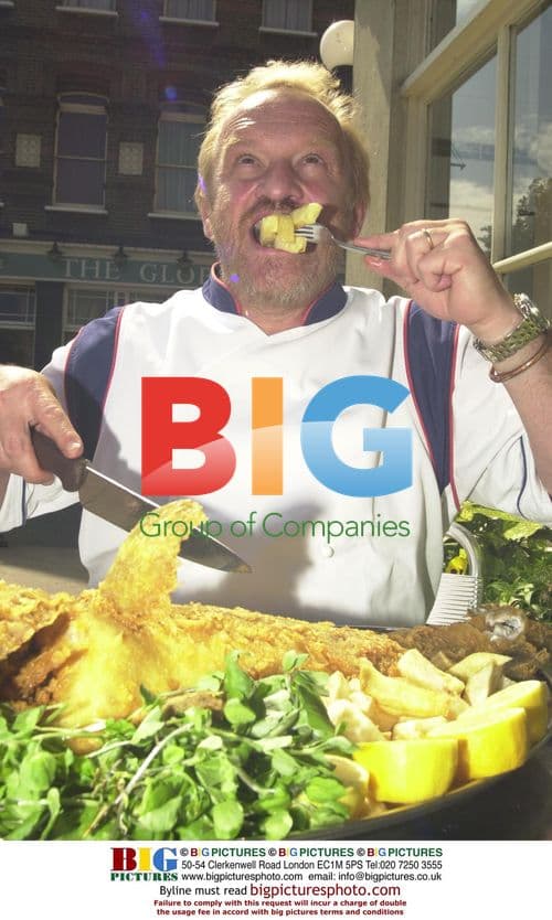 TV Chef Antony Worrall Thompson at Fish and Chip Shop