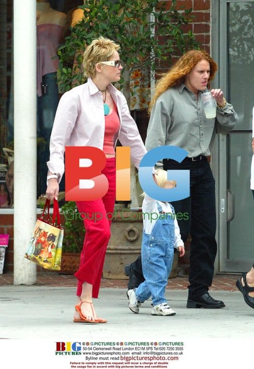 Sharon Stone with son Roan out in Beverly Hills