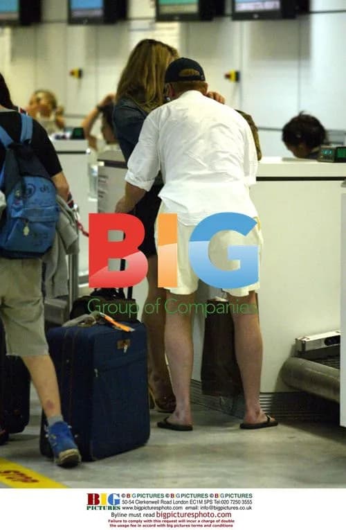 Chris Evans and Billie Piper at Nice Airport