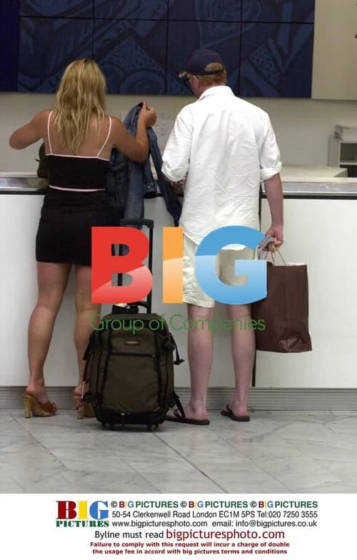 Chris Evans and Billie Piper at Nice Airport
