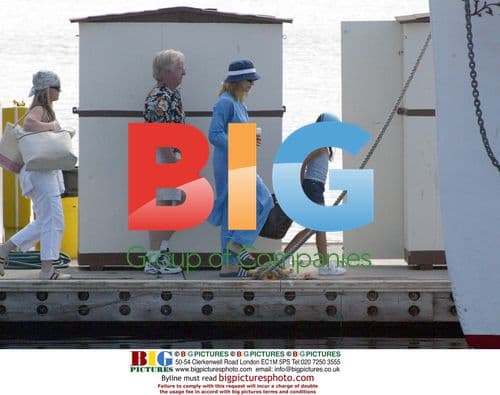 Madonna and family on a boat