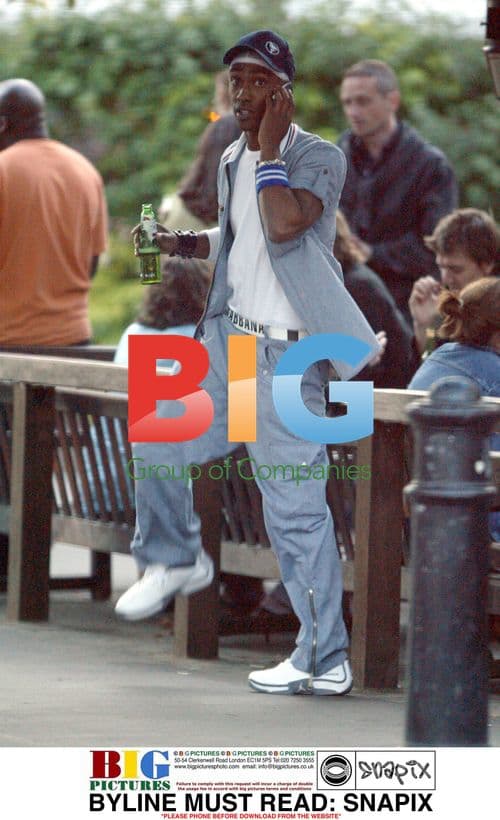 Simon Webbe of Blue with school kids