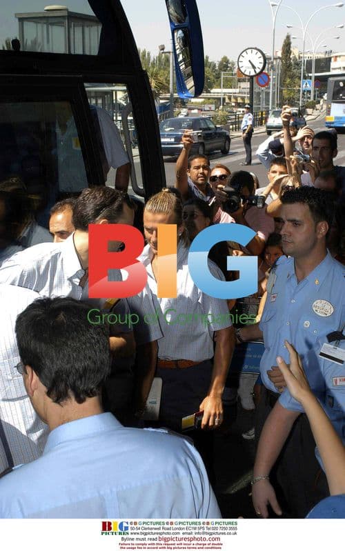 David Beckham Arrives at Barajas Airport