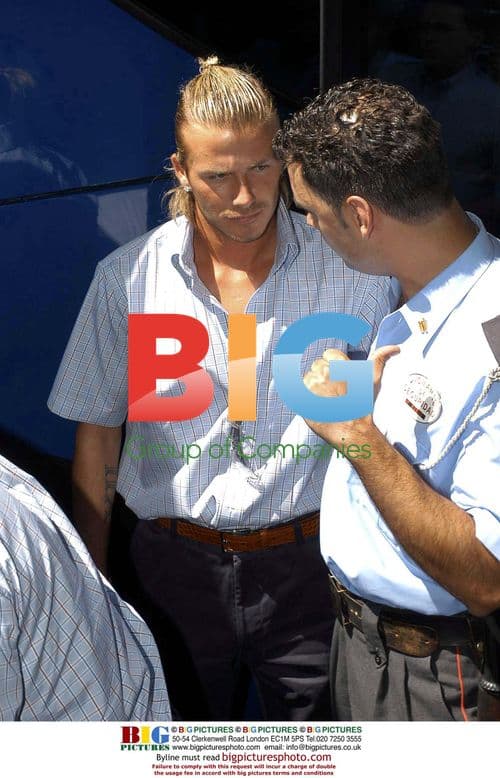 David Beckham Arrives at Barajas Airport Before Asia Trip
