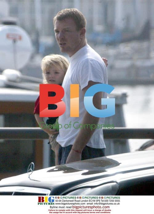 Madonna and family on boat in San Pedro