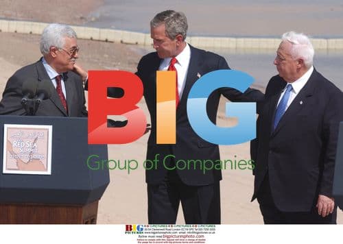 Bush, Abbas and Sharon in Aqaba, Jordan