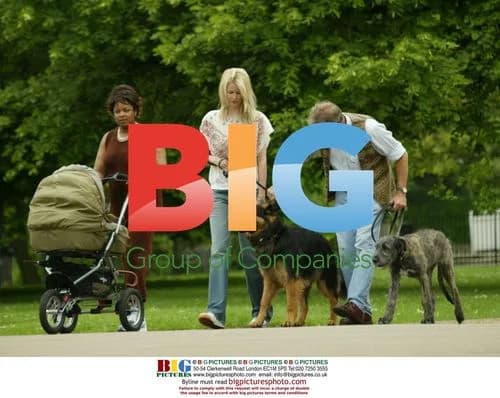 Claudia Schiffer walks dog in London park