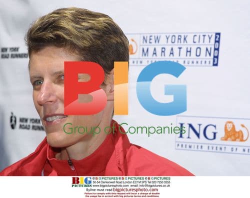 Marla Runyan attends marathon sponsorship event