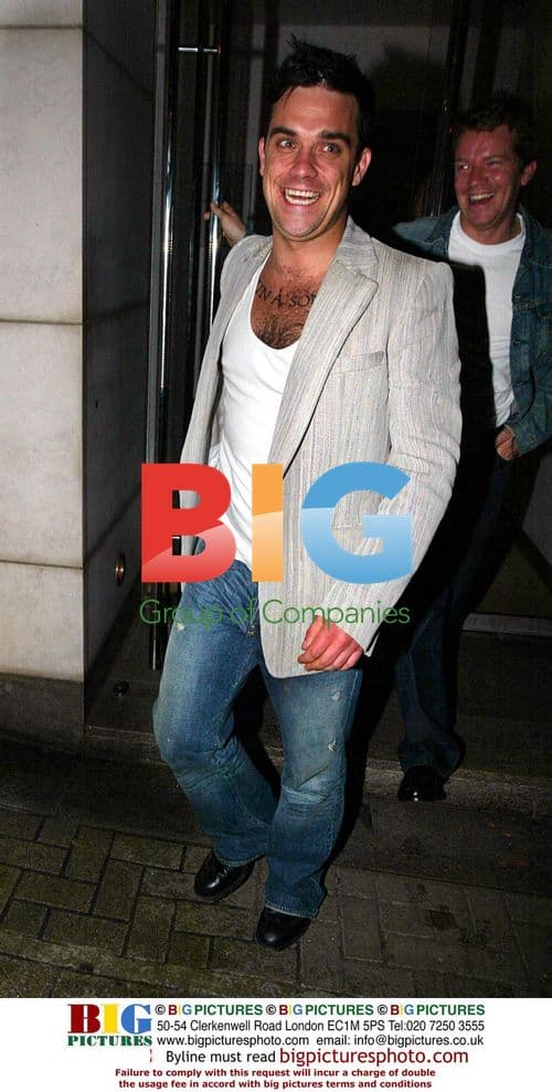 Robbie Williams Laughing After Nobu Dinner