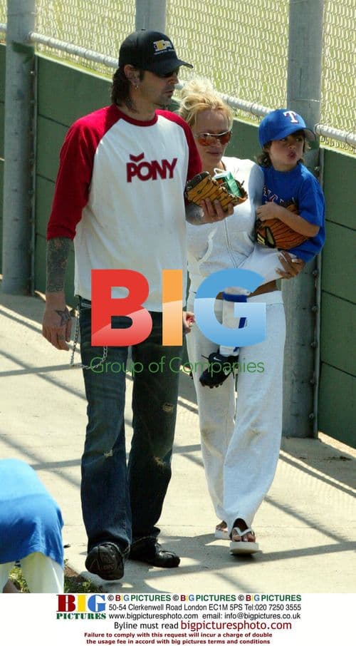 Pamela Anderson and Tommy Lee at Sons' Baseball Game