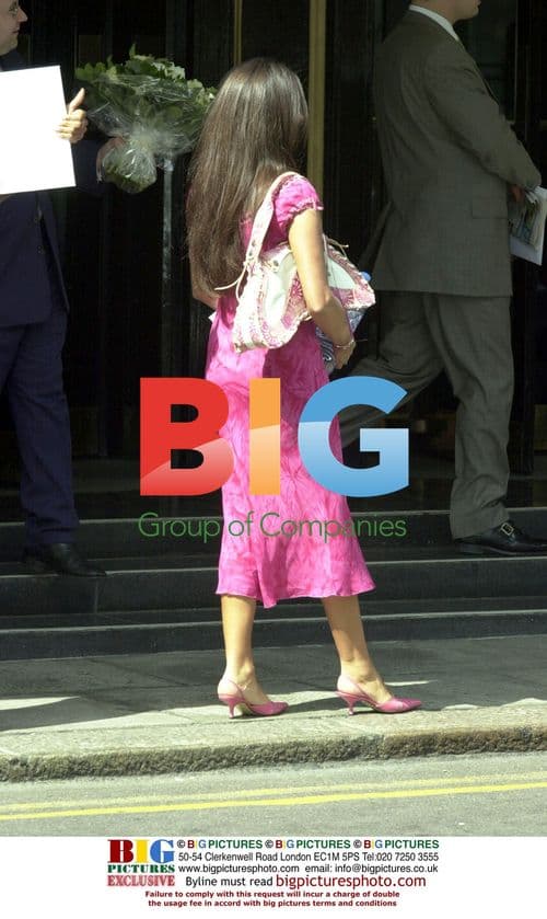 Former Page3 model Carol Caplin leaving Mayfair Dorchester Hotel