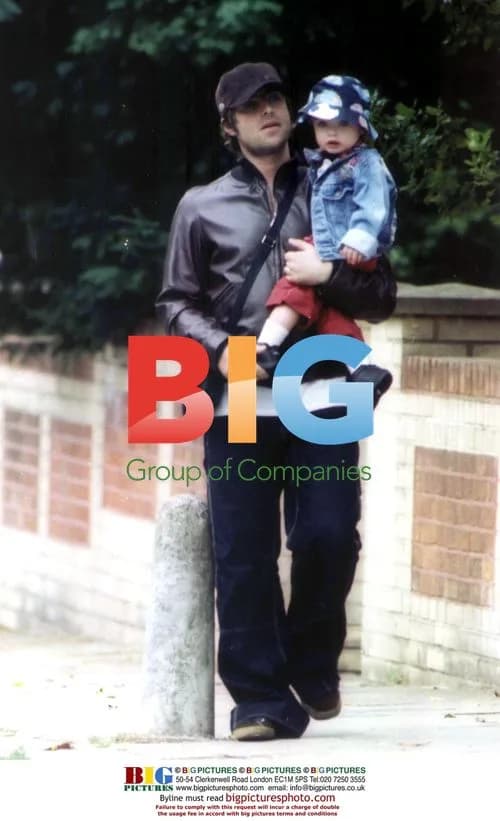 Liam Gallagher with son Lennon in Hampstead