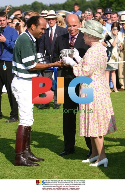 Queen Elizabeth Presents Polo Trophy