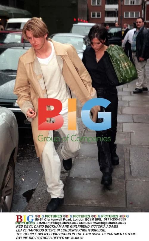 David Beckham and Victoria Adams leave Harrods