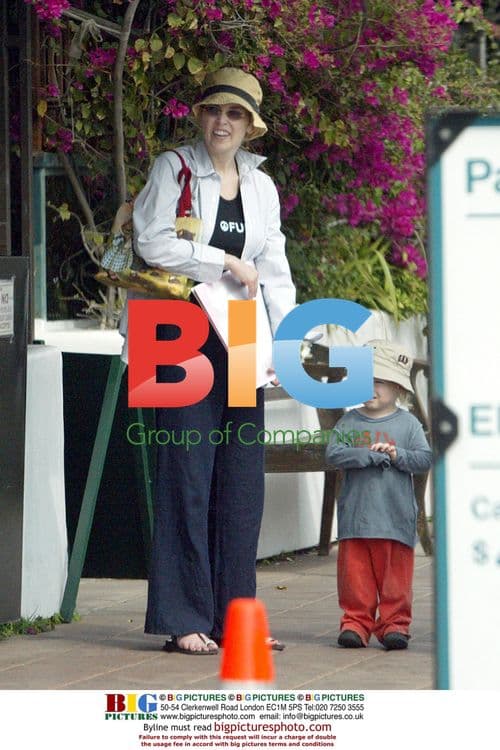 Sharon Stone with son and friend in Santa Monica