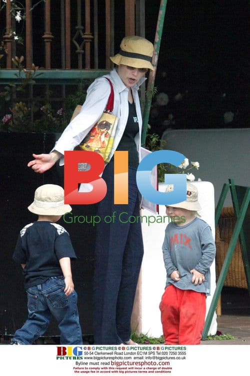 Sharon Stone with son Roan at restaurant