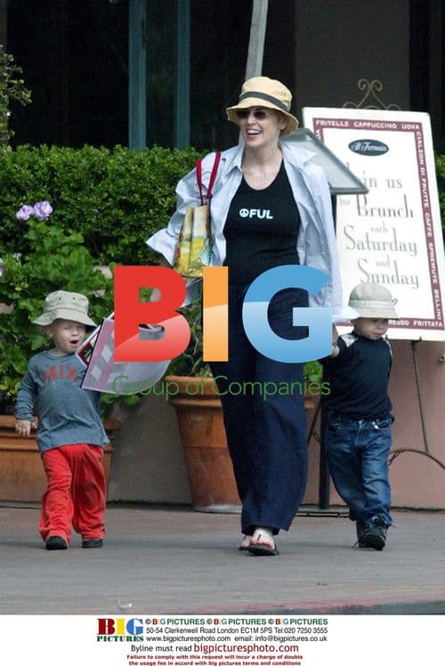 Sharon Stone with son Roan at restaurant