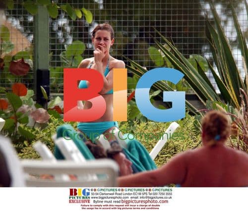 SKY TV presenter Kirsty Gallagher sunbathes in Barbados