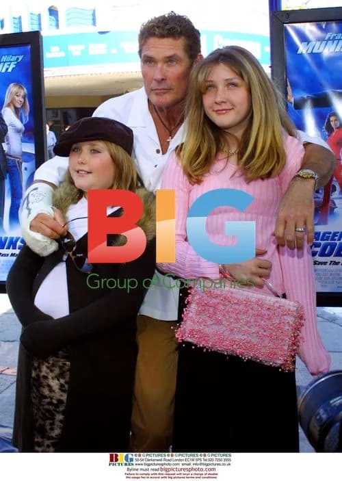 David Hasselhoff and family at Agent Cody Banks premiere