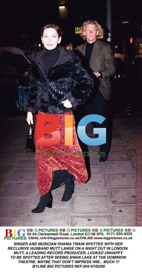 Shania Twain and Mutt Lange Spotted in London