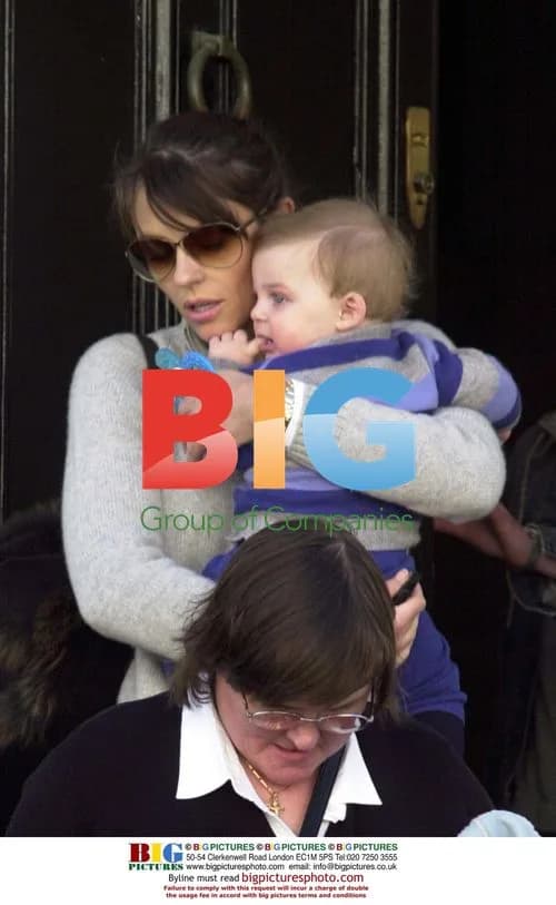 Liz Hurley with Son and Nanny