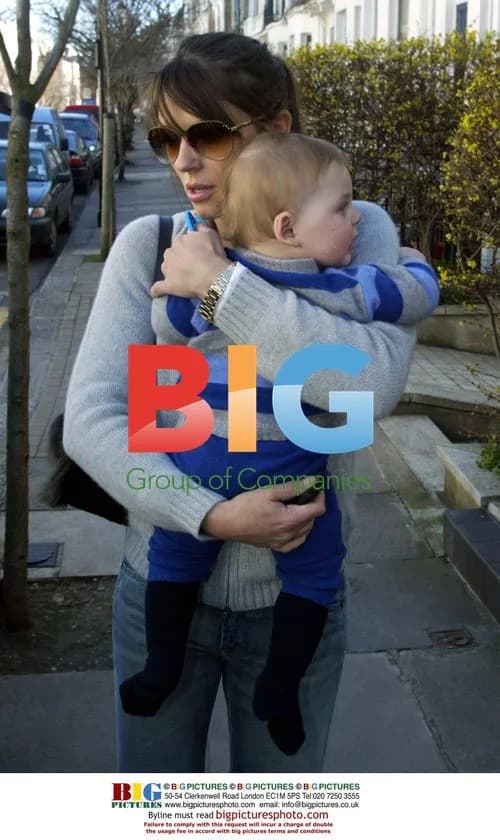 Liz Hurley and Son Damien Leaving London Home