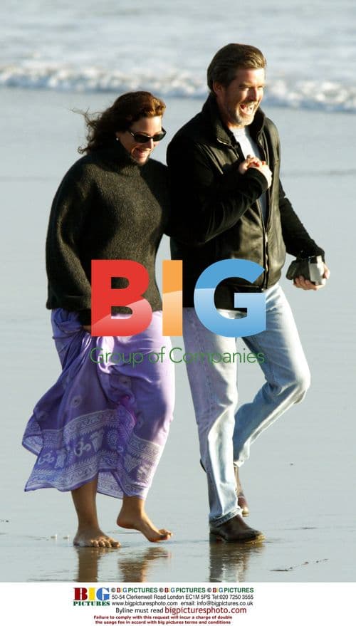 Pierce Brosnan Enjoys Beach Day with Family