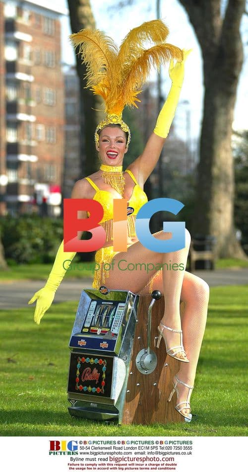 Nell McAndrew Dressed as Vegas Showgirl