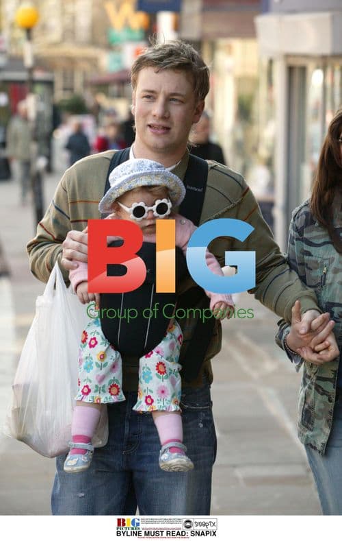 Jamie and Jules Oliver with baby Poppy