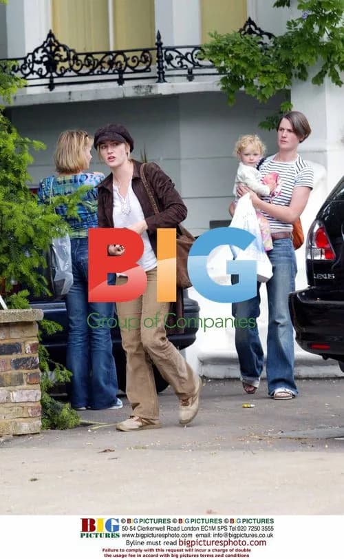 Kate Winslet out in Primrose Hill with baby and friends
