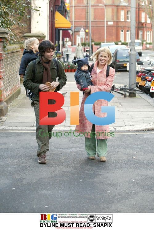 Melinda Messenger and family on winter stroll