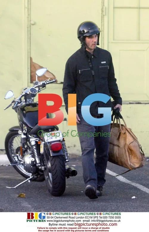Keanu Reeves Leaving Gym on Harley