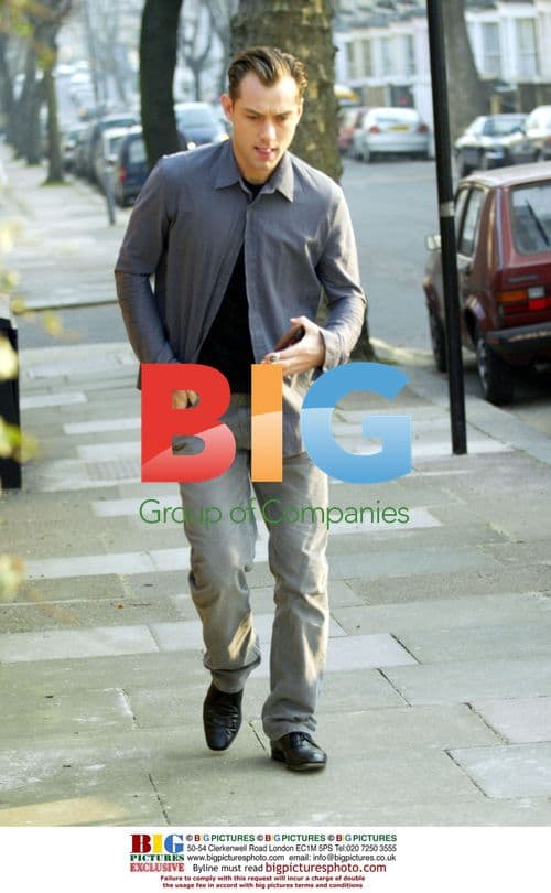 Jude Law Leaving North London Home