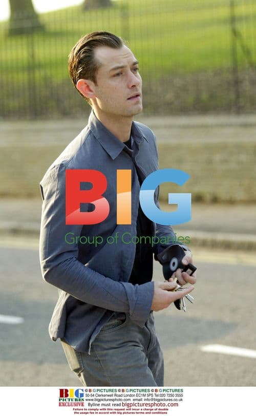 Actor Jude Law Seen Leaving North London Home