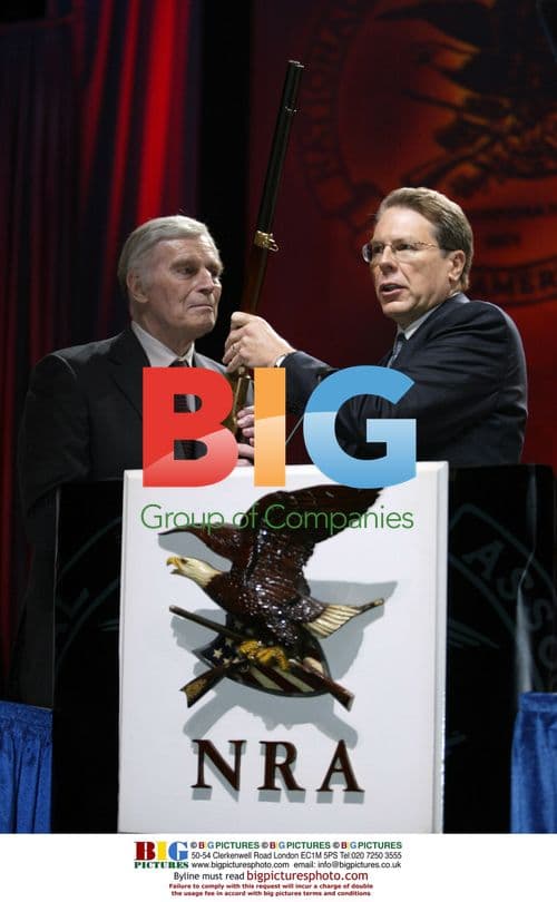 Wayne LaPierre presents Winchester to Charlton Heston