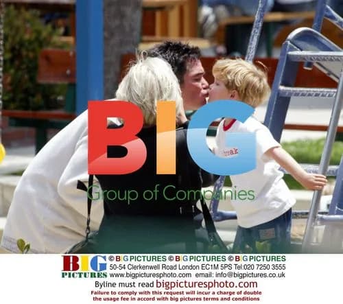 Dean Cain Plays with Son in Malibu