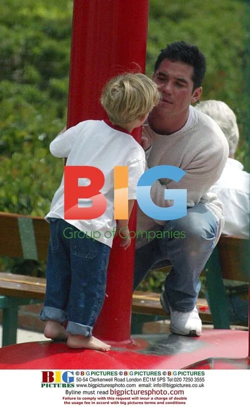 Dean Cain plays with son Christopher