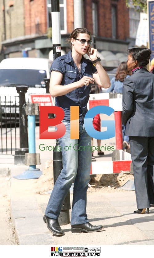 Footballer Daniel Schutzmann on phone in London