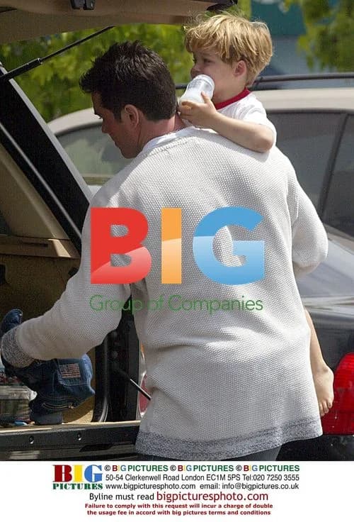 Dean Cain plays with son in Malibu