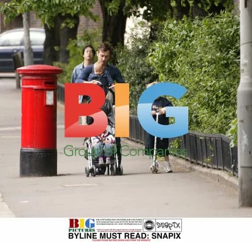 Jude Law Out with Children in North London