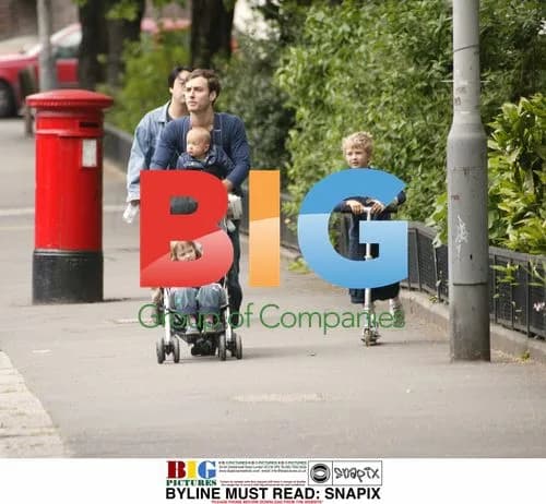 Jude Law Out With Children in North London