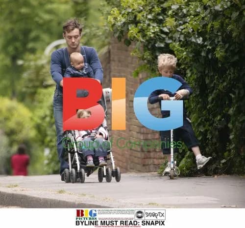 Jude Law out with children in London